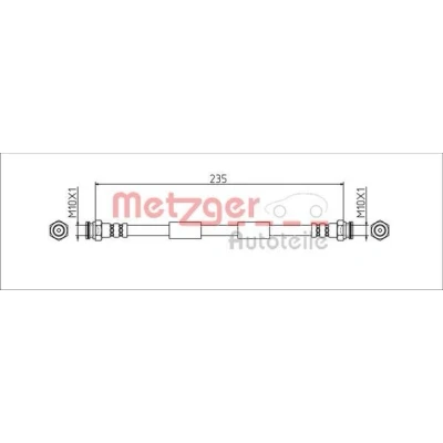 Billede af METZGER 4111806 Bremseslange Bagaksel venstre, højre, på indersiden 235 FIAT: 500L