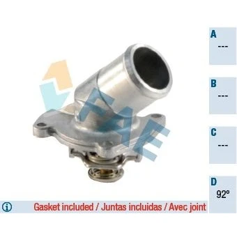 Billede af FAE 5320792 Termostat 92 med pakninger Hus aluminiumlåg OPEL: Astra H Caravan, Corsa D Hatchback, G Caravan