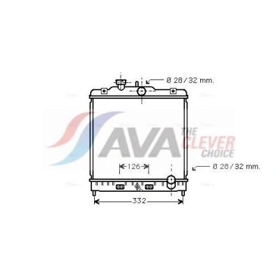 Billede af PRASCO HD2120 Radiator Aluminium 350 348 16 Loddet køleripper HONDA: CIVIC 6 Fastback, CRX 3, Hatchback