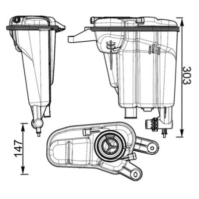 Billede af MAHLE ORIGINAL CRT 95 000S Ekspansionsbeholder med sensor AUDI: A4 B8 Avant, Q5, A5 Sportback