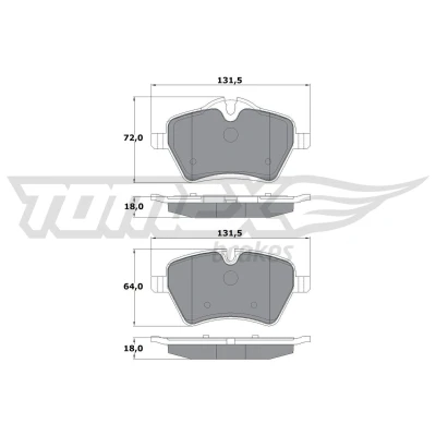 Billede af TOMEX brakes TX 16 04 Bremseklodser foraksel Forberedt til slidindikator MINI: Hatchback, Clubman, Cabriolet