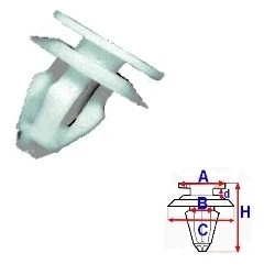 Billede af ROMIX C10157 Clips, side /beskyttelseslister AUDI: A4 B6 Sedan