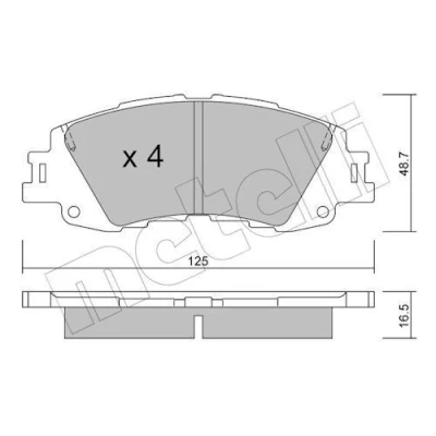 Billede af METELLI 22 1410 0 Bremseklodser Ekskl. slidadvarselskontakt TOYOTA: Yaris IV
