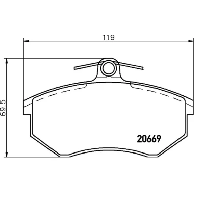 Billede af BREMBO P 99 026 Bremseklodser Ekskl. slidadvarselskontakt med bremsecaliperskruer uden tilbehør
