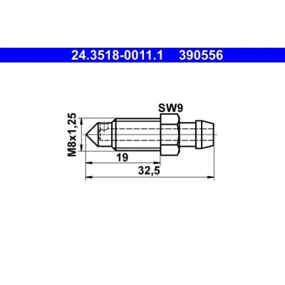 Billede af ATE 24.3518 0011.1 Udluftningsskrue/ ventil VOLVO: V50, 940 II Stationcar, I Sedan, FORD: FIESTA 6, C Max, RENAULT: GRAND SCENIC 2, ESPACE 4