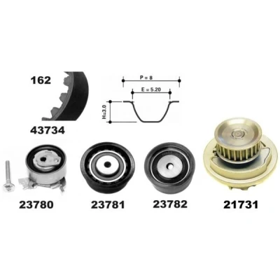 Billede af MAPCO 41739/1 Vandpumpe + Tandremssæt 20mm OPEL: Zafira A, Astra G CC, Caravan