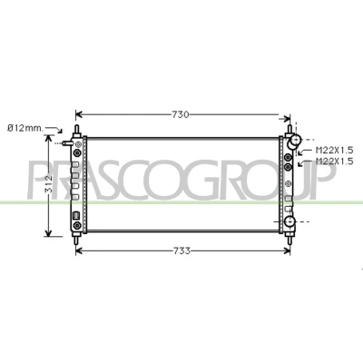 Billede af PRASCO OP028R008 Radiator Aluminium 680 285 23 Mekanisk fuget køleripper OPEL: Corsa B Hatchback