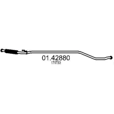 Billede af MTS 01.42880 Udstødningsrør 2600 foran til mellemlydpotte PEUGEOT: 206 Hatchback, 206+ Hatchback