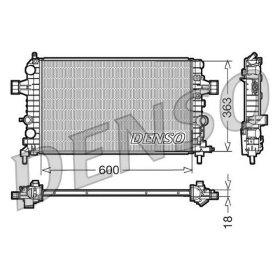 Billede af DENSO DRM20103 Radiator Aluminium 600 363 18 OPEL: Zafira B, Astra G Caravan, CC