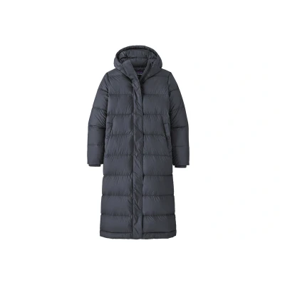 Billede af Patagonia Silent LONG Dunfrakker, Dame, Størrelse: Small, Smolder blue