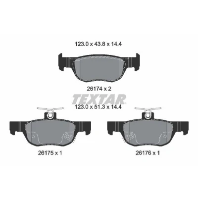Billede af TEXTAR 2617401 Bremseklodser Inkl. slidadvarselskontakt MAZDA: 3 Hatchback, CX 30, Sedan