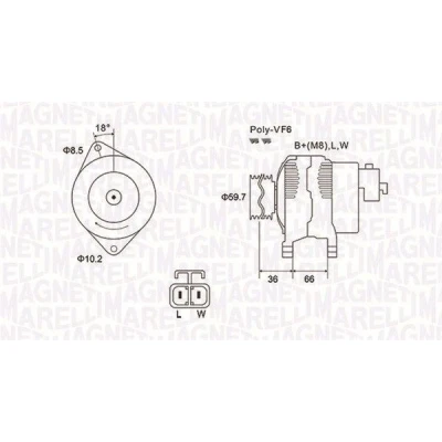 Billede af MAGNETI MARELLI 063731901010 Generator 12V 100A OPEL: Meriva A, Corsa C Hatchback
