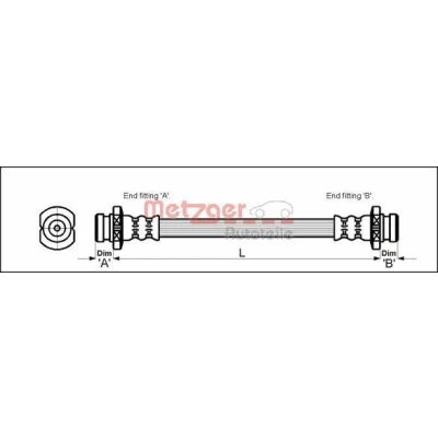 Billede af METZGER 4110611 Bremseslange 222 F10 x 1