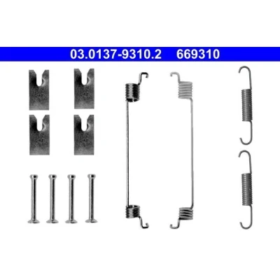 Billede af ATE 03.0137 9310.2 Tilbehørssæt, bremsebakker FIAT: 500 Hatchback, Panda II Grande Punto OPEL: Corsa D Adam