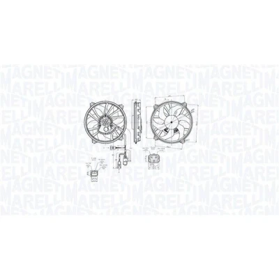 Billede af MAGNETI MARELLI 069422870010 Køleventilator 385 12 304 PEUGEOT: 407 SW, Coupe, Sedan, CITROËN: C5 III Stationcar