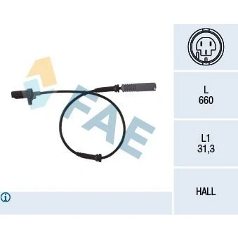 Billede af FAE 78044 ABS Sensor foraksel, på begge sider Hall princip 2 660 BMW: 5 Sedan, Touring