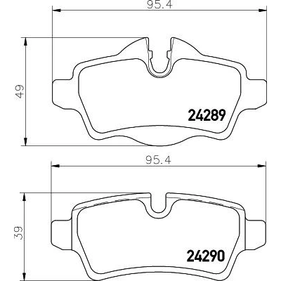 Billede af HELLA 8DB 355 031 791 Bremseklodser Inkl. slidadvarselskontakt med bremsecaliperskruer tilbehør MINI: Hatchback, Clubman, Cabriolet