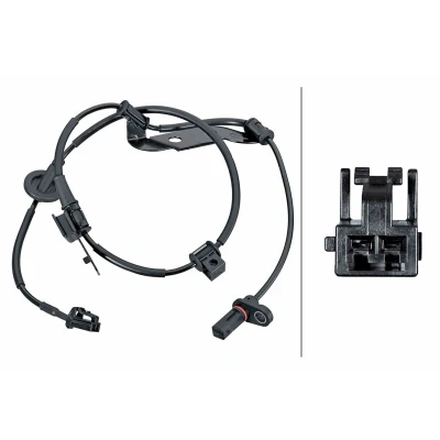 Billede af HELLA 6PU 358 252 311 ABS Sensor med holdeklips på kablet Hall princip 2 polet 1065mm HYUNDAI: i30 II Hatchback