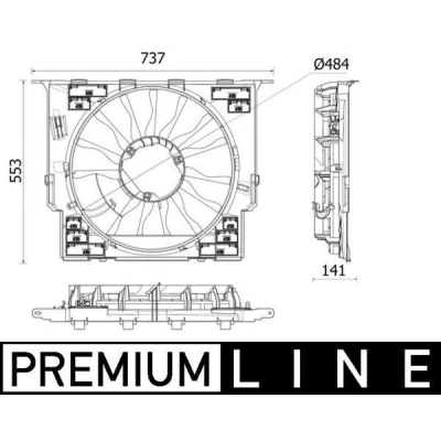 Billede af MAHLE ORIGINAL CFF 534 000P Køleventilator 484 12 elektrisk med ramme
