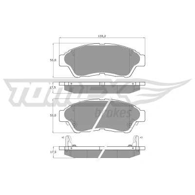Billede af TOMEX brakes TX 10 96 Bremseklodser foraksel med akustisk advarsel for slid TOYOTA: Corolla VIII Compact, Liftback, VII Compact