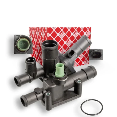 Billede af FEBI BILSTEIN 108008 Termostat 105 med pakning sensor hus VOLKSWAGEN: Golf 4, 4 Variant, Bora SKODA: Octavia 1 Combi