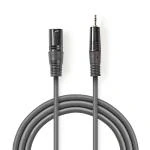 Billede af Balanceret Audio kabel XLR 3 Pin Hanstik 3.5 mm Nikkelplateret 3.00 m Runde PVC Mørkegrå Kartonhylster