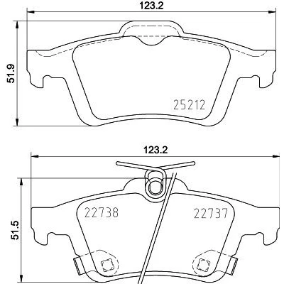 Billede af HELLA 8DB 355 037 661 Bremseklodser med akustisk advarsel for slid FORD: Focus 3 Turnier, 3, Mk3 Van / Stationcar