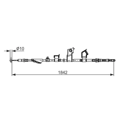 Billede af BOSCH 1 987 482 911 Håndbremsekabel 1842, 1668 HONDA: CIVIC 8 Hatchback