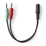 Billede af Stereo Audio kabel 3.5 mm Hunstik 2 x 3,5 Hanstik Guldplateret 0.12 m Runde Sort Box