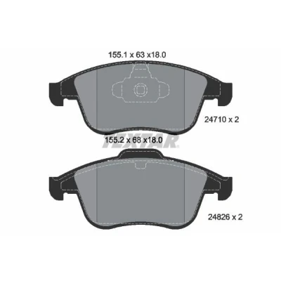 Billede af TEXTAR 2471001 Bremseklodser Ikke forberedt til slidindikator RENAULT: MEGANE 3 Grandtour, GRAND SCENIC 3, Clio 4