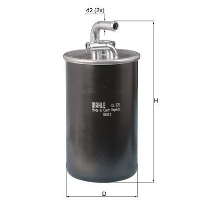 Billede af MAHLE ORIGINAL KL 775 Brændstoffilter Ledningsfilter 10 9,5 DODGE: Caliber