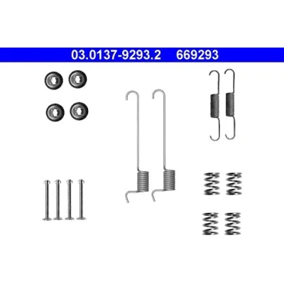 Billede af ATE 03.0137 9293.2 Tilbehørssæt, parkeringsbremsebakker NISSAN: X Trail