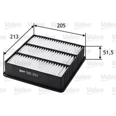 Billede af VALEO 585243 Luftfilter 52 214 205 Filterindsats MITSUBISHI: Outlander I SUV, GALANT 6, Lancer 7 Limousine