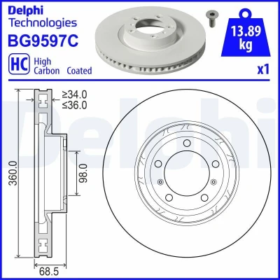 Billede af Bremseskive DELPHI BG9597C