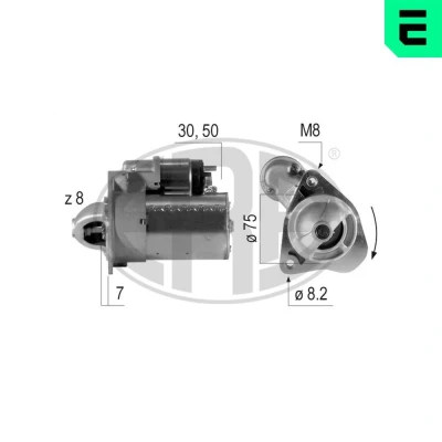 Billede af ERA 220386A Starter 12 0,8 8 CHEVROLET: Spark, Aveo / Kalos Hatchback, Matiz