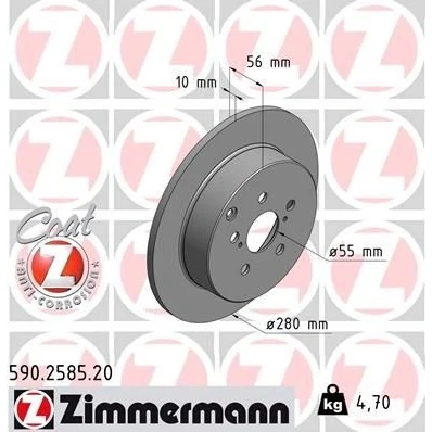 Billede af Bremseskive ZIMMERMANN 590.2585.20