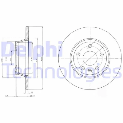 Billede af DELPHI BG4089 Bremseskiver 286 12 5 fuldstændigt olieret ubehandlet uden hjullejer, ABS sensorring AUDI: TT Coupe