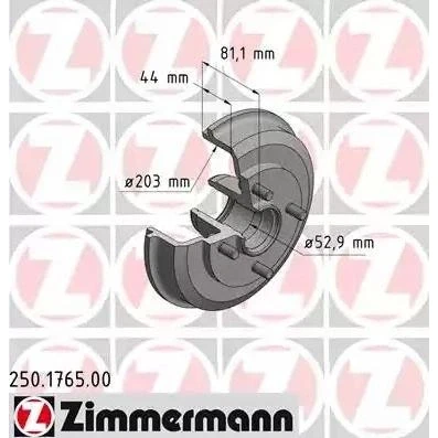 Billede af ZIMMERMANN 250.1765.00 Bremsetromler 243