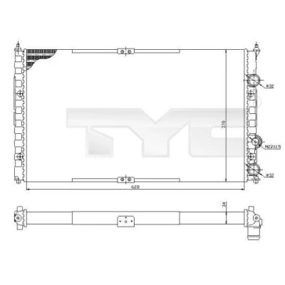 Billede af TYC 737 0057 Radiator 628 378 34 manuelt gear Mekanisk fuget køleripper