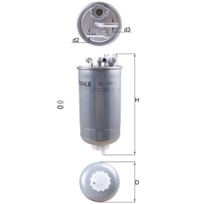 Billede af MAHLE ORIGINAL KL 147/1D Brændstoffilter Ledningsfilter 8 8,0 SEAT: Leon I Hatchback, Toledo 2 Limousine