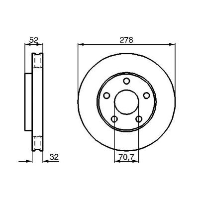 Billede af BOSCH 0 986 478 486 Bremseskiver 277,9 32,2 5 118 ventileret, indvendigt ventileret olieret