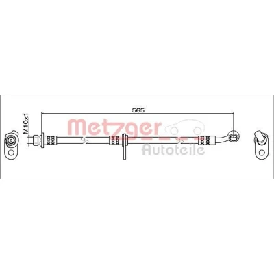 Billede af METZGER 4119373 Bremseslange venstre foraksel HONDA: CIVIC 9