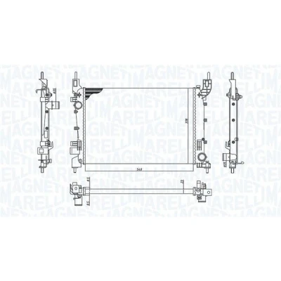 Billede af MAGNETI MARELLI 350213200400 Radiator 540 378 23 Mekanisk fuget køleripper FIAT: Grande Punto Hatchback