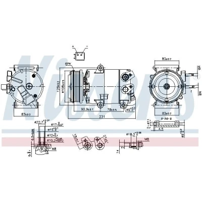 Billede af NISSENS 890588 Kompressor VS16X 12 PAG 46 R 134a FORD: FOCUS 3 Turnier, C Max 2,
