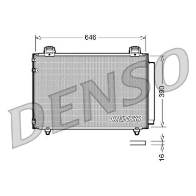 Billede af DENSO DCN50024 Kondensator med tørrer 646x390x16 R 134a 646 TOYOTA: Avensis II Station Wagon, Sedan