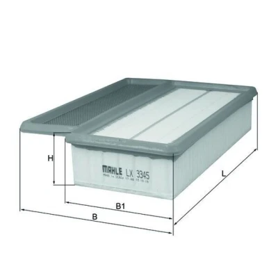 Billede af MAHLE ORIGINAL LX 3345 Luftfilter 52,0 171 239,0 Filterindsats FIAT: Doblo II Stationcar, Van / OPEL: Combo D Stationcar