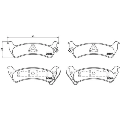 Billede af BREMBO P 37 012 Bremseklodser med akustisk advarsel for slid stempelklips uden tilbehør JEEP: Grand Cherokee I
