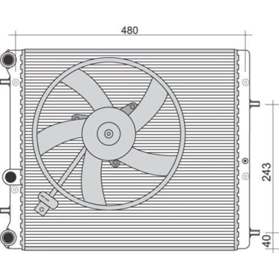 Billede af MAGNETI MARELLI 350213851000 Radiator 430 415 23 Mekanisk fuget køleripper VOLKSWAGEN: Polo V Hatchback, IV Fox Hatchback