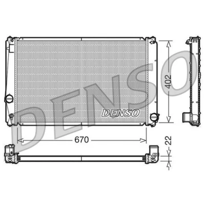 Billede af DENSO DRM50053 Radiator Aluminium 670 402 22