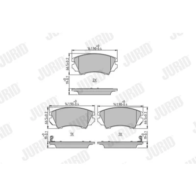 Billede af JURID 573270J Bremseklodser med akustisk advarsel for slid uden tilbehør OPEL: Insignia A Sports Tourer, Astra J Hatchback